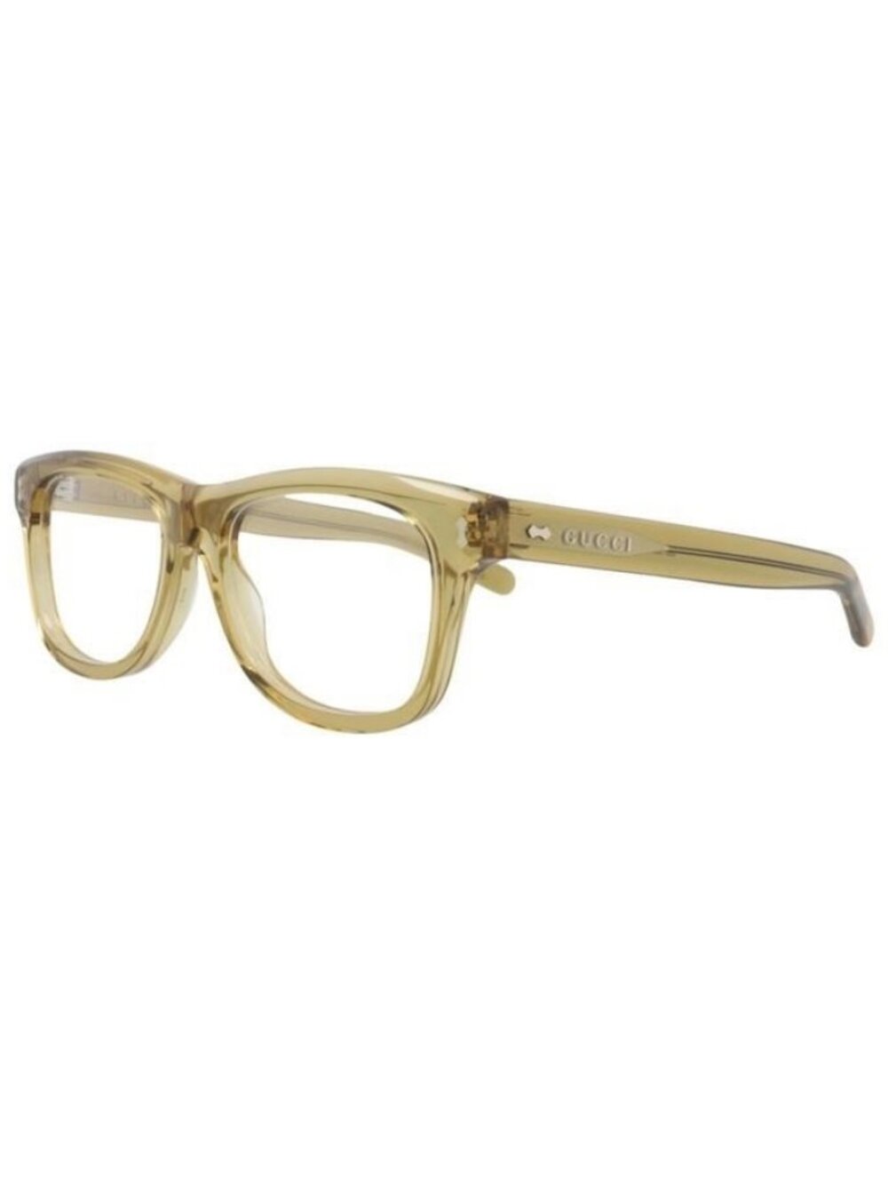New Gucci Mens Square/Rectangle Yellow Yellow Transparent Fashion Designer Eyegl
